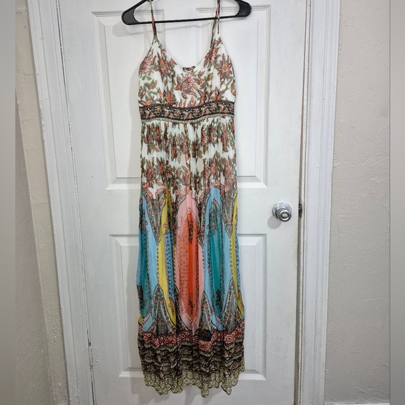 Anthropologie Virginia Chiffon Multicolor Maxi Dress - Picture 2 of 4